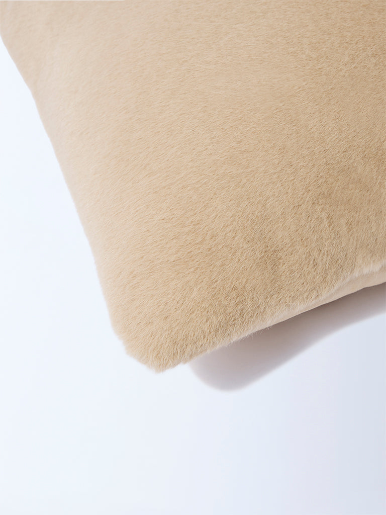 Westside Home Beige Fleece Cushion Cover - Image 4