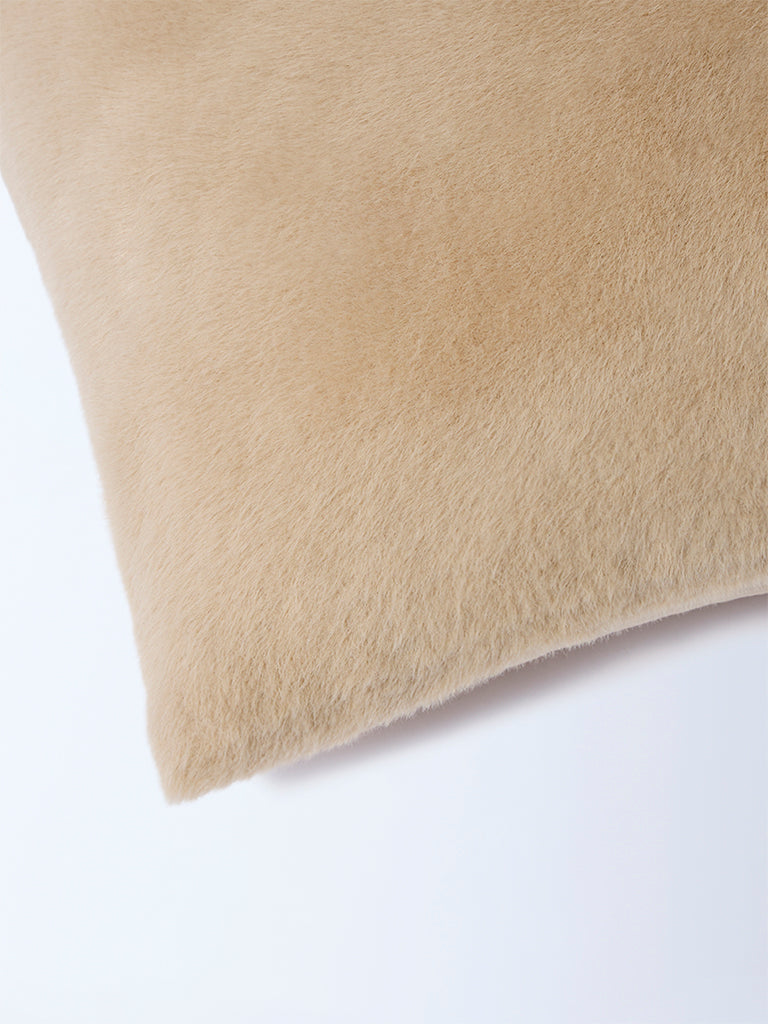 Westside Home Beige Fleece Cushion Cover - Image 4