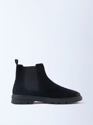 SOLEPLAY Black Suede Chelsea Leather Boots