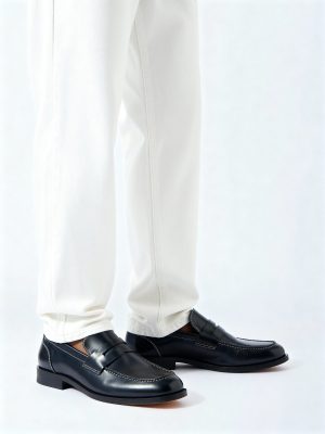 SOLEPLAY Black Leather Penny Leather Loafers