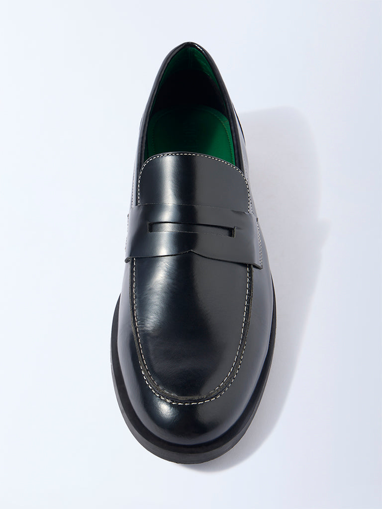 SOLEPLAY Black Leather Penny Leather Loafers - Image 4