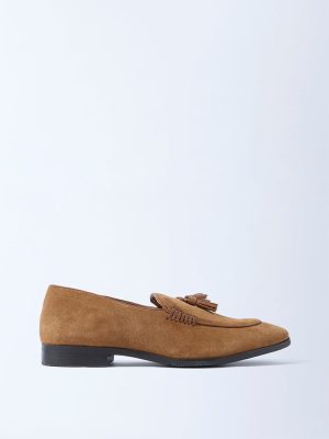 SOLEPLAY Tan Tassel Detailed Suede Leather Loafers