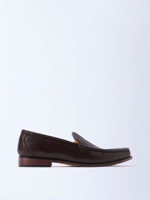 SOLEPLAY Brown Solid Leather Loafers
