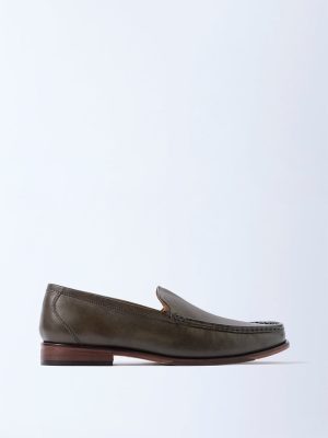 SOLEPLAY Olive Solid Leather Loafers