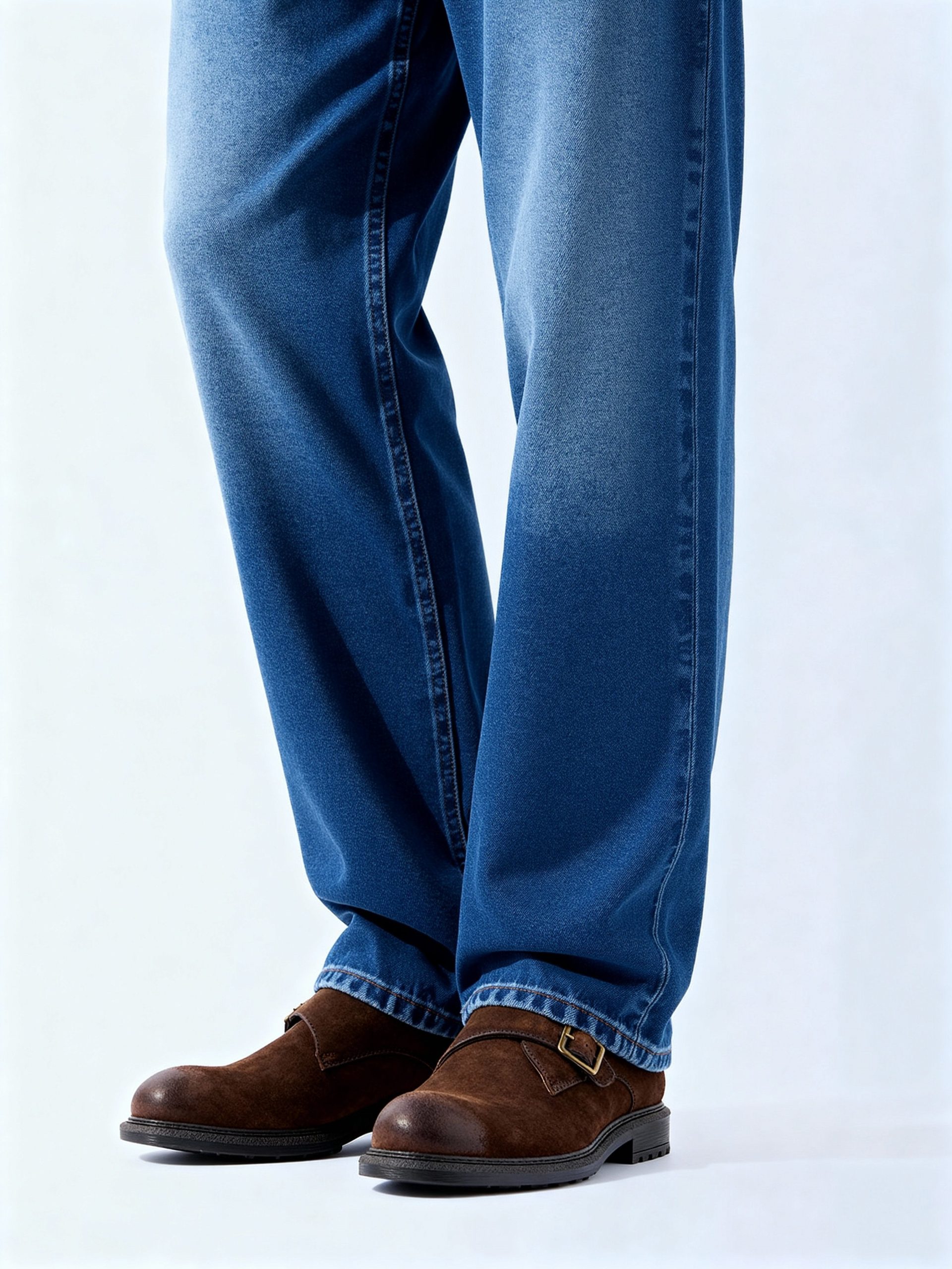 SOLEPLAY Brown Suede Monk Strap Shoes