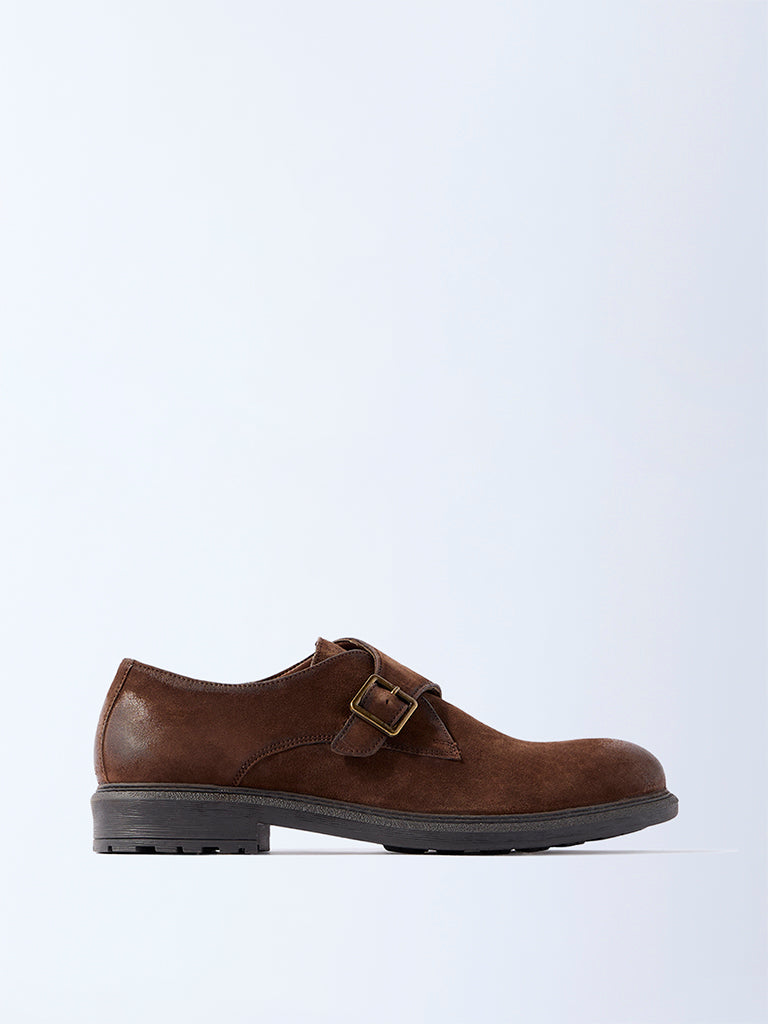 SOLEPLAY Brown Suede Monk Strap Shoes - Image 2