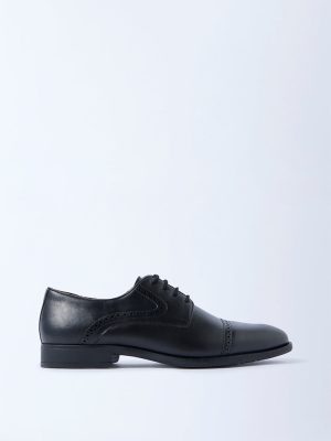 SOLEPLAY Black Perforated Derby Shoes