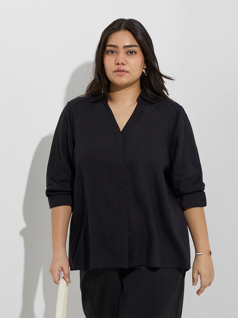 Gia Black Solid Shirt