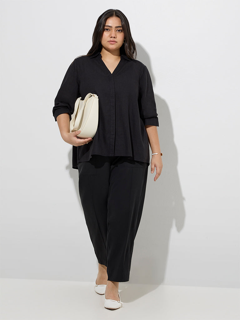 Gia Black Solid Shirt - Image 2