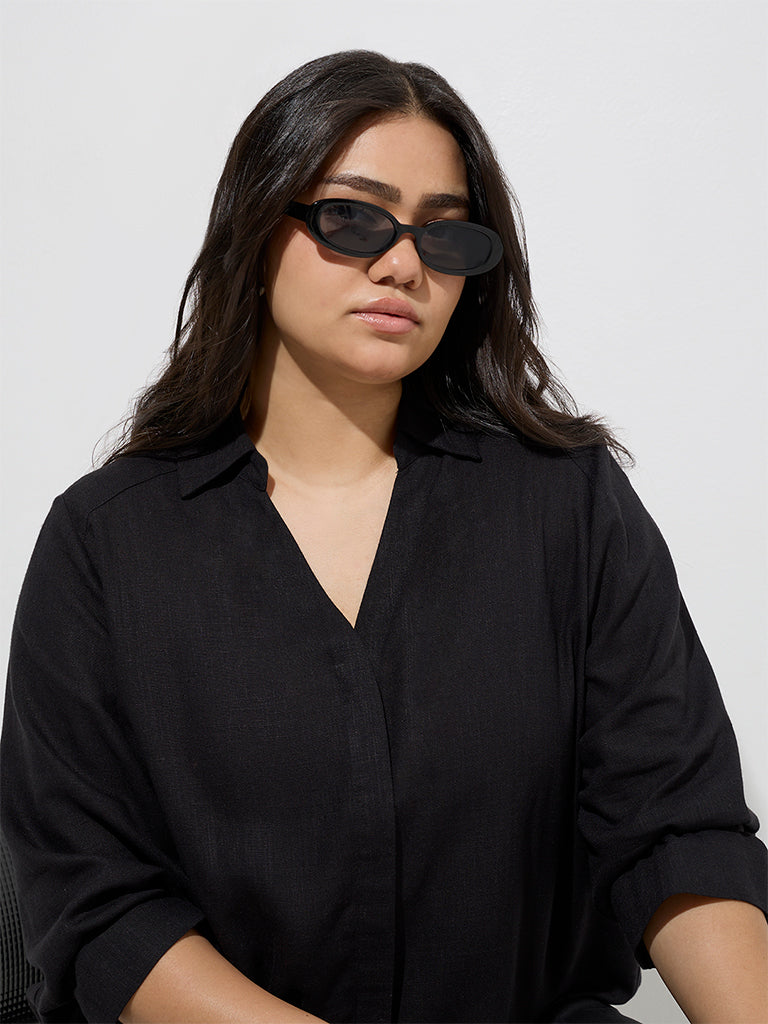 Gia Black Solid Shirt - Image 3