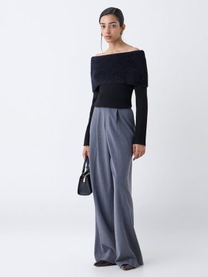 Wardrobe Black Off-Shoulder Knitted Top