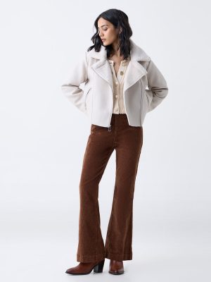 LOV Off-White Solid Jacket