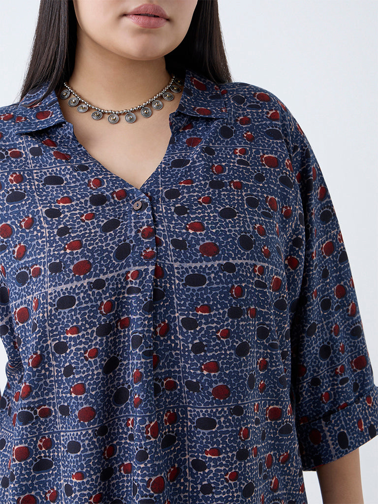 Diza Blue Printed Tunic - Image 3