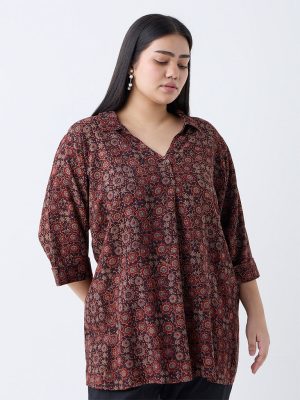 Diza Red Floral Printed Tunic