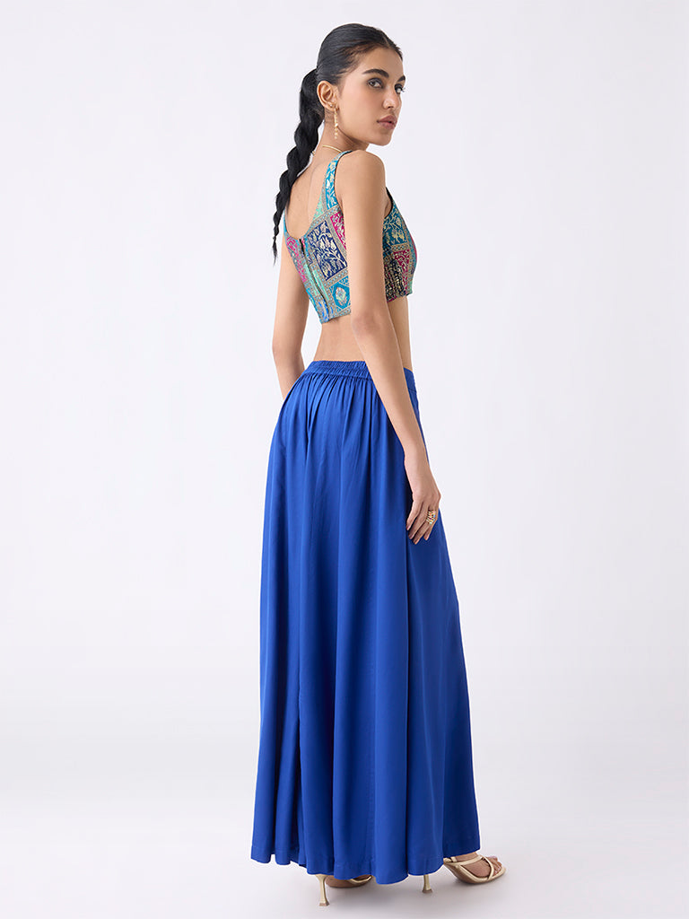 Vark Blue Solid Palazzos - Image 4