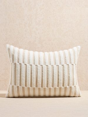 Westside Home White Boucle Striped Cushion Cover