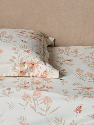 Westside Home Orange Floral Detailed King Bed Sheet Set