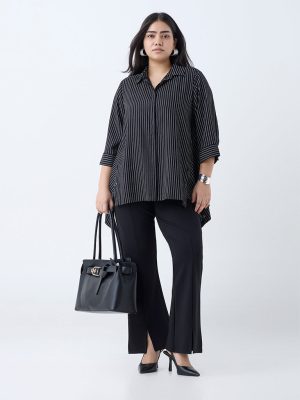 Gia Black Striped Blouse