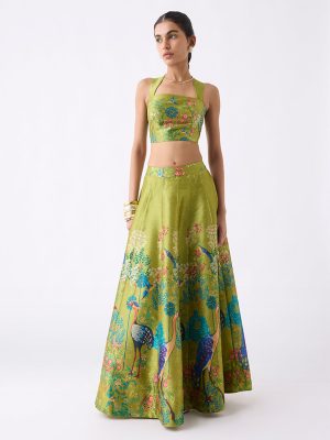Vark Lime Nature-Inspired Maxi Skirt