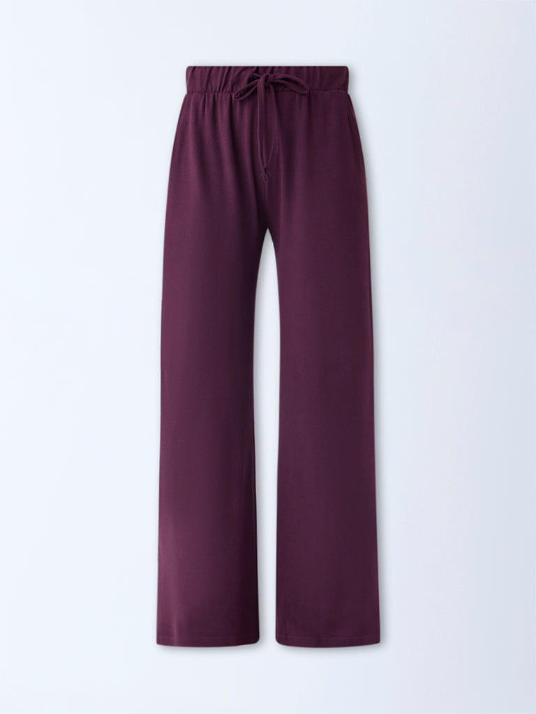 Wunderlove Plum Solid High-Rise Trousers - Image 5