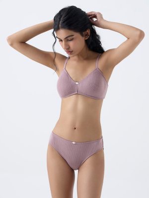 Superstar Dusty Pink Rosette-Detailed Briefs