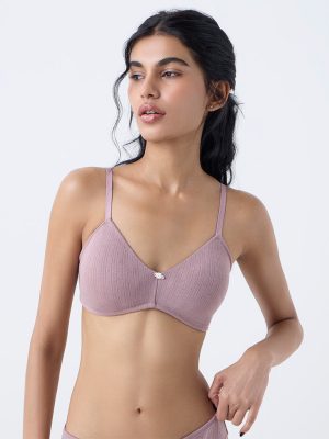Superstar Dusty Pink Rosette-Detailed Padded Bra