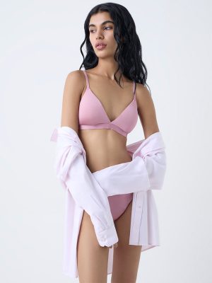 Superstar Pink Padded Satin Bra
