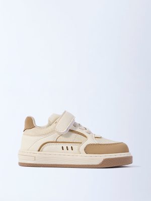 Yellow Beige Velcro-Strap Shoes