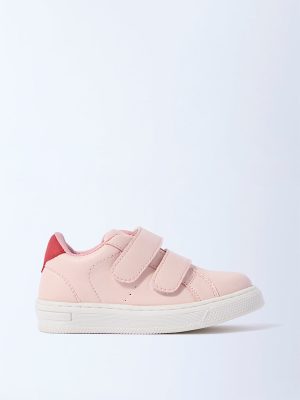 Yellow Pink Velcro-Strap Shoes