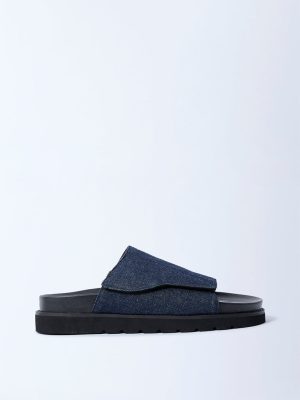 SOLEPLAY Navy Denim Pool Slides