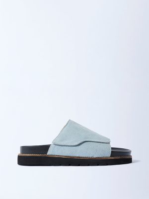 SOLEPLAY Light Blue Denim Pool Slides