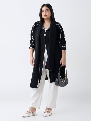 Gia Black Solid Cardigan