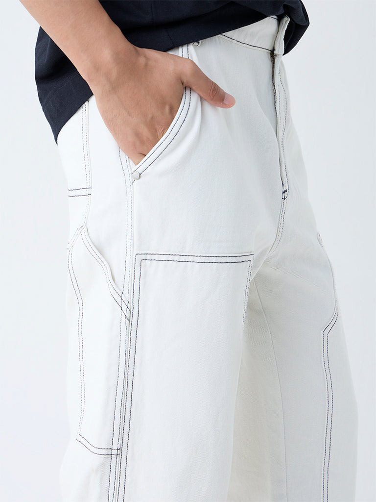 Nuon White Relaxed-Fit Mid-Rise Jeans - Image 3