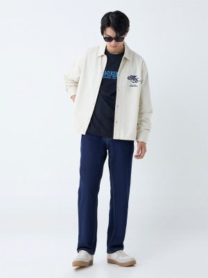 Nuon Dark Blue Relaxed-Fit Mid-Rise Jeans