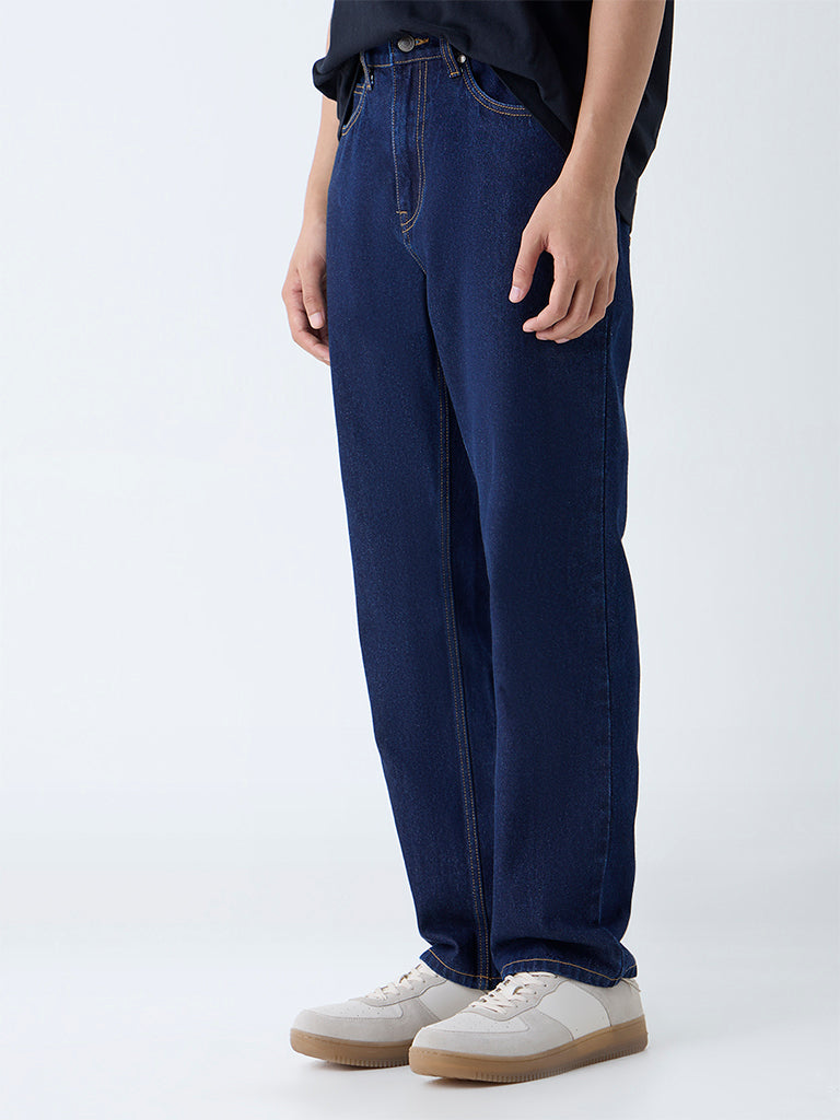 Nuon Dark Blue Relaxed-Fit Mid-Rise Jeans - Image 2