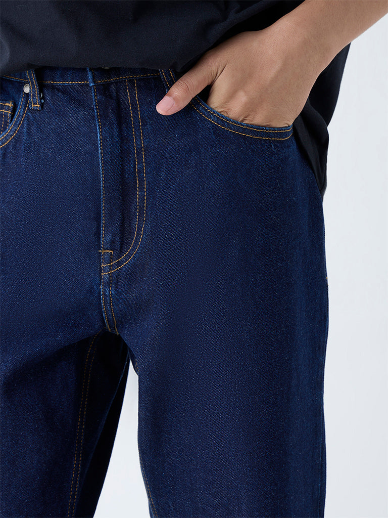 Nuon Dark Blue Relaxed-Fit Mid-Rise Jeans - Image 3