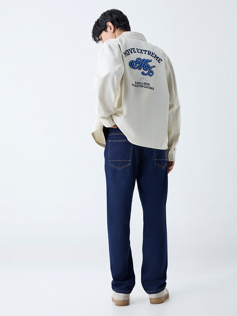 Nuon Dark Blue Relaxed-Fit Mid-Rise Jeans - Image 4