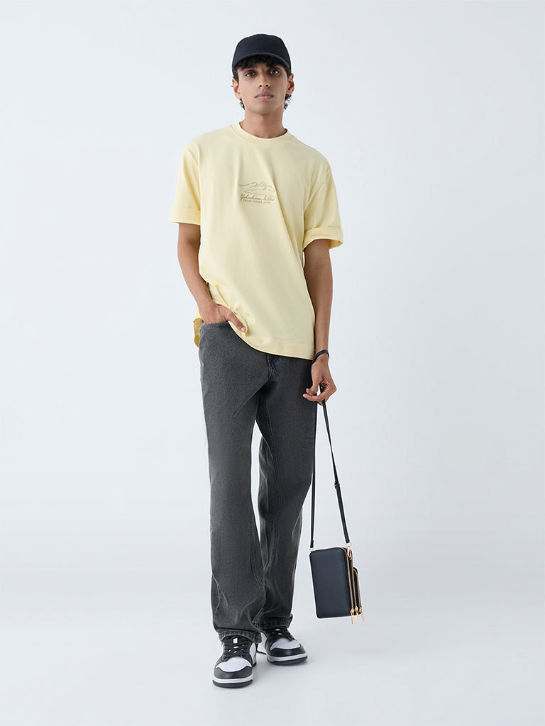 Nuon Charcoal Relaxed-Fit Mid-Rise Jeans