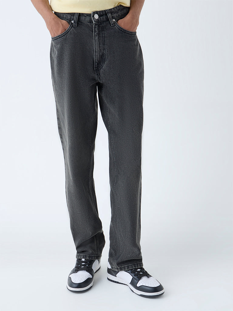 Nuon Charcoal Relaxed-Fit Mid-Rise Jeans - Image 2