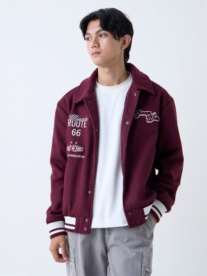 Nuon Wine Typographic Relaxed-Fit Jacket
