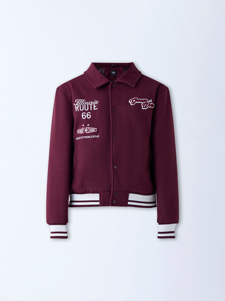 Nuon Wine Typographic Relaxed-Fit Jacket - Image 5