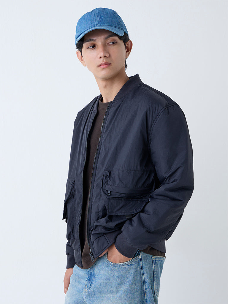 Nuon Black Solid Relaxed-Fit Jacket - Image 2