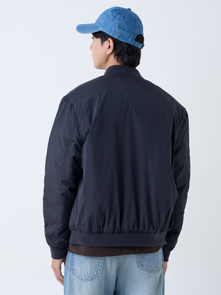 Nuon Black Solid Relaxed-Fit Jacket - Image 4