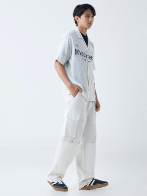 Nuon Off-White Typographic Relaxed-Fit Shirt