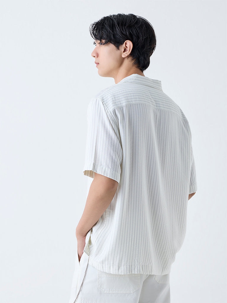Nuon Off-White Typographic Relaxed-Fit Shirt - Image 4