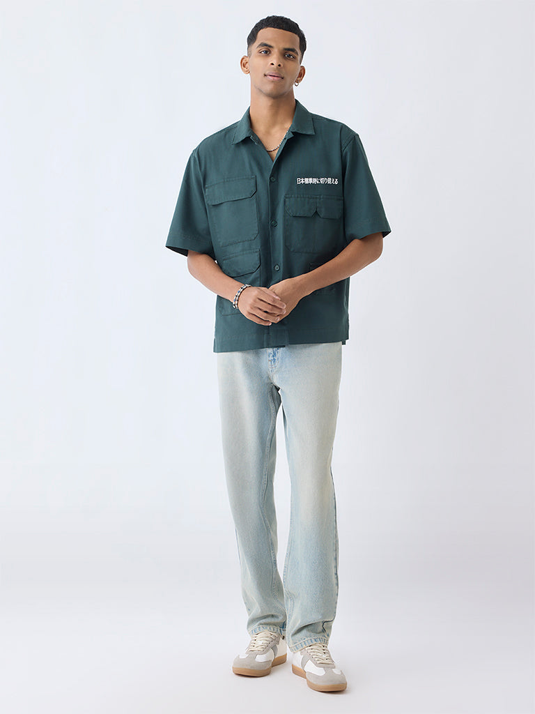 Nuon Green Relaxed-Fit Cotton-Blend Shirt - Image 2