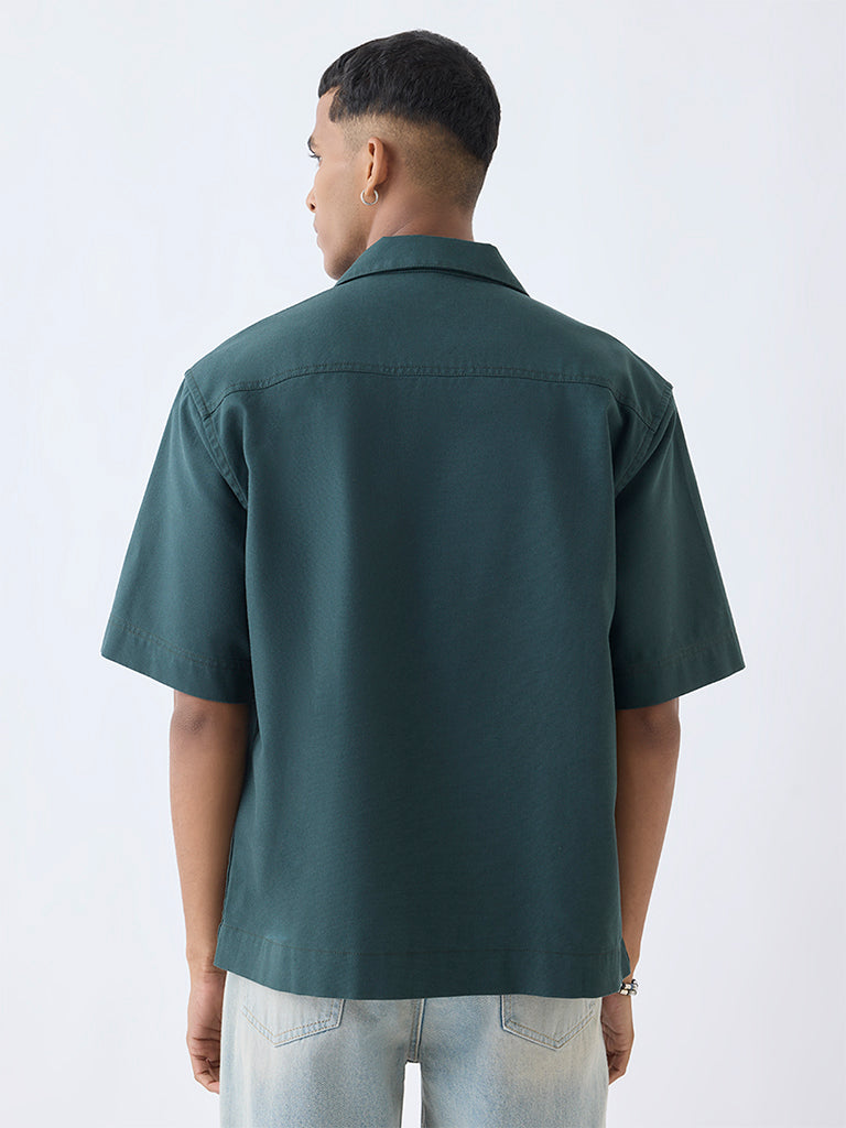Nuon Green Relaxed-Fit Cotton-Blend Shirt - Image 4