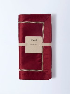 Westside Home Red Satin Placemats (Set of 4)