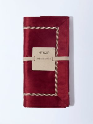 Westside Home Red Satin Table Runner