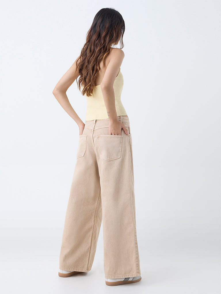 Nuon Light Yellow Ribbed-Textured Top - Image 4